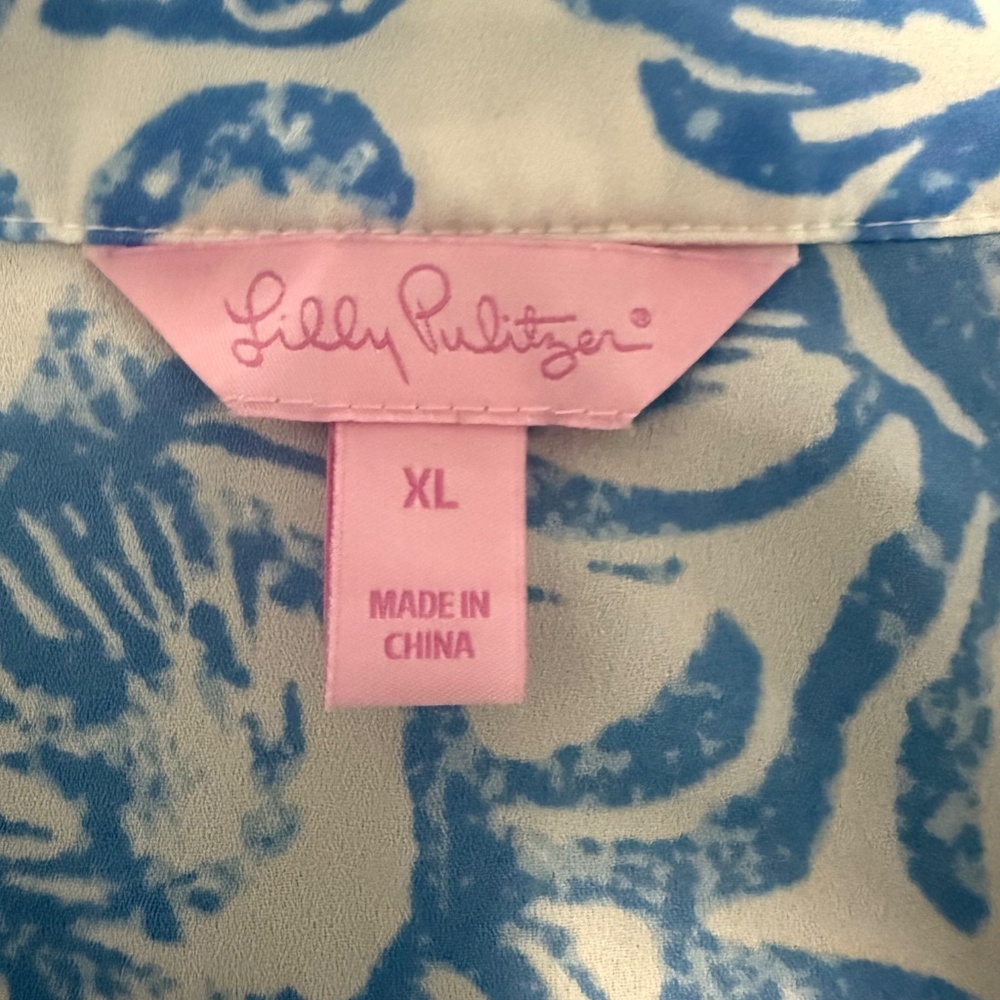 Lilly Pulitzer Gramercy Blue and White Tank Top Size‎ XL - Picture 6 of 7